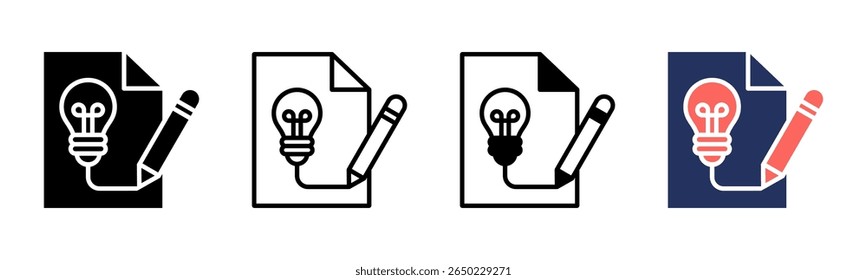 Creativity icon sheet multiple style collection