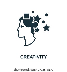 Creativity icon. Simple illustration from startup collection. Creative Creativity icon for web design, templates, infographics and more