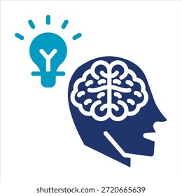 Icono de creatividad. Ilustración de Duotono de glifo de Vector simple.