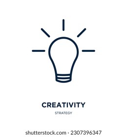 creativity icon from strategy collection. Thin linear creativity, idea, simple outline icon isolated on white background. Line vector creativity sign, symbol for web and mobile