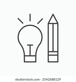 Creativity icon in thin black lines