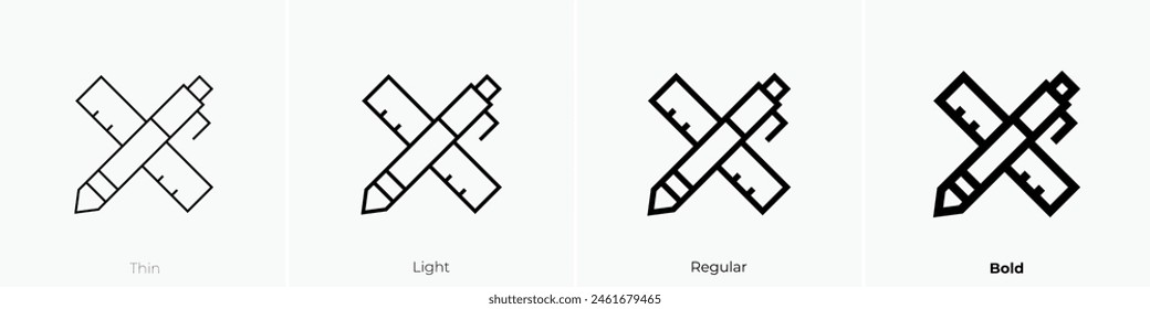 creativity icon. Thin, Light Regular And Bold style design isolated on white background