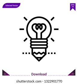 Creativity icon vector . Best modern, simple, isolated, application ,job-resume icons, logo, flat icon for website design or mobile applications, UI / UX design vector format.