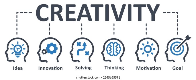 Creativity icon - vector illustration . creativity, idea, innovation, creative, problem solving, thinking, motivation, goal, infographic, template, concept, banner, pictogram, icon set, icons .