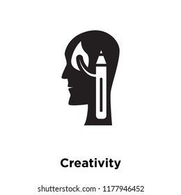 Creativity icon vector isolated on white background, logo concept of Creativity sign on transparent background, filled black symbol