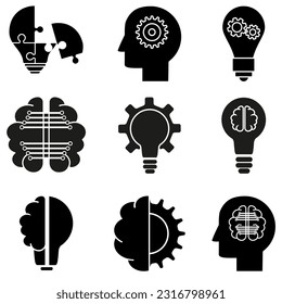 Creativity icon vector set. Innovation illustration sign collection. Development symbol or logo.