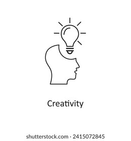 Creativity icon. creativity icon. Web design, apps, simple liner illustration on white background..eps