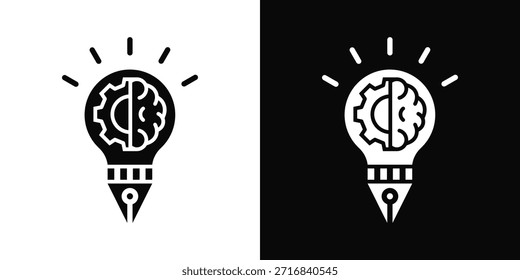 Estilo de fondo blanco y negro del icono de la creatividad