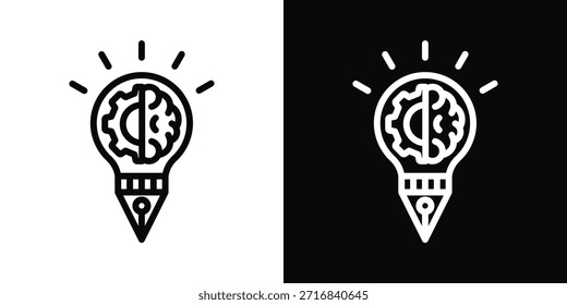 Estilo de fondo blanco y negro del icono de la creatividad