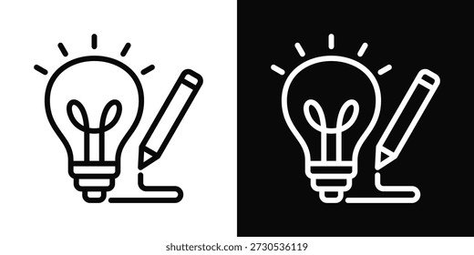 Estilo de fondo blanco y negro del icono de la creatividad