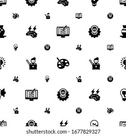 creativity icons pattern seamless. Included editable filled Copywriting, Painting, great solution, Brain storm, graphic designer, Creative process icons. creativity icons for web and mobile.