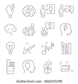 Creativity icons set. Creativity  pack symbol vector elements for infographic web