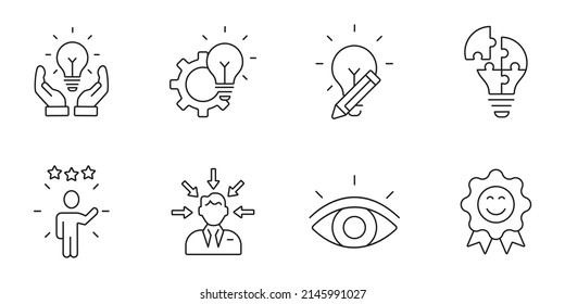 creativity icons set . creativity pack symbol vector elements for infographic web