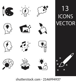 Creativity icons set . Creativity pack symbol vector elements for infographic web