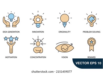 creativity icons set . creativity pack symbol vector elements for infographic web