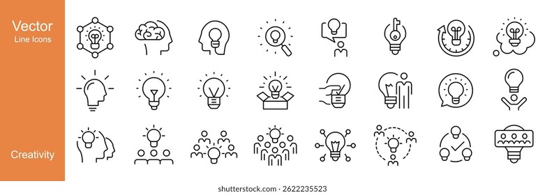 Creativity Icons - Vector Line. Editable Stroke. Vector Graphic