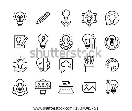 Creativity Icons - Vector Line. Editable Stroke. Vector Graphic