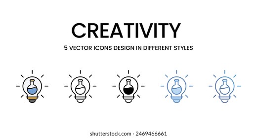 Iconos de creatividad conjunto de Vectores ilustración de stock.