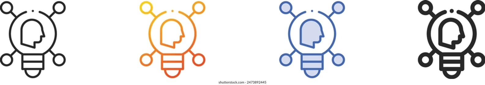 creativity icon.Thin Linear, Gradient, Blue Stroke and bold Style Design Isolated On White Background