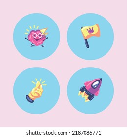 creativity and idea icon set