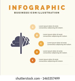 Creativity, Idea, Imagination, Insight, Inspiration Solid Icon Infographics 5 Steps Presentation Background. Vector Icon Template background