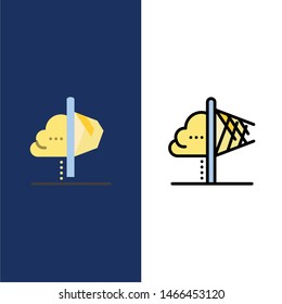 Creativity, Idea, Imagination, Insight, Inspiration  Icons. Flat and Line Filled Icon Set Vector Blue Background. Vector Icon Template background