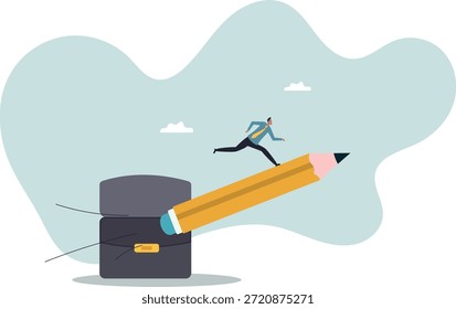 Creativity idea lead the way, education or knowledge help career development, writing skill or artist mindset.about a man and his life.