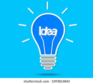 creativity idea light bulb. on blue background vector illustration
