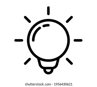 creativity idea light bulb single isolated icon with outline style