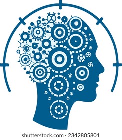 creativity and idea simple icons, vector, thinking head