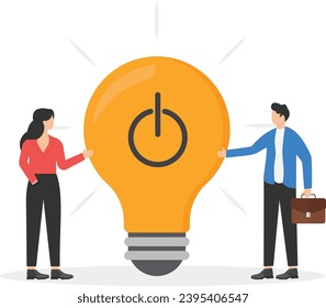 Creativity or idea to start new business or build startup company, brainstorming of high thinking power people to create new innovation concept. people gathering together for startup idea light bulb.
 - Shutterstock ID 2395406547