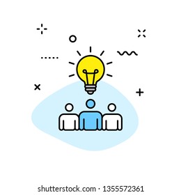 Creativity and Idea web icons in line style. Creativity, Finding solution, Brainstorming, Creative thinking, Brain. Vector illustration