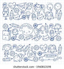 Creativity and imagination. Vector illustration. Children education.