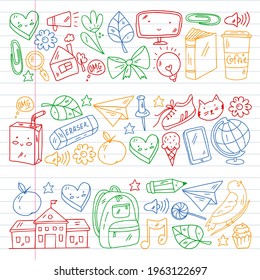 Creativity and imagination. Vector illustration. Children education.
