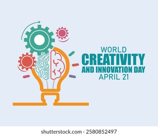 Creativity And Innovation Day, April 21, Vector Design Illustration . Banner, poster, card, postcard, placard, background design.