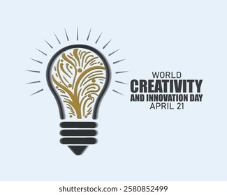 Creativity And Innovation Day, April 21, Vector Design Illustration . Banner, poster, card, postcard, placard, background design.