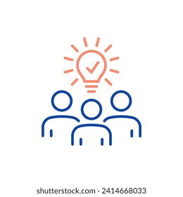 Creativity and innovation line icon. Vector illustration. Editable stroke. Easily changes to any color.