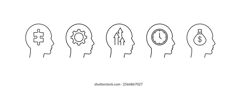Creativity innovation set of web icons . Creative business solutions icons for web and mobile app.