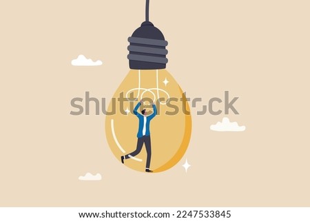 Creativity or innovation to solve business problem, imagination or knowledge to succeed, invention or motivation to help success concept, man fixing lightbulb idea.