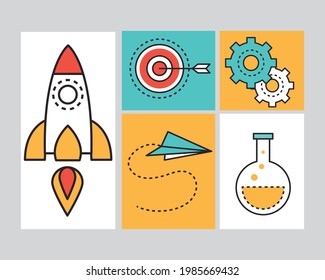 conjunto de objetivos de inicio de innovación creativa