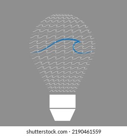 creativity in inspiration concept light bulb icon Vector design elements are curves, circles, freeforms and simple graphic designs.
