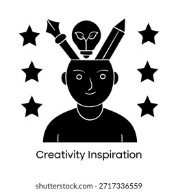 Icono de Inspiración de creatividad – Diseño de Vector de generación de ideas