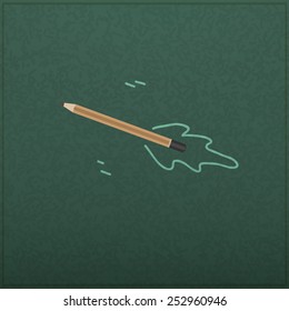 Creativity learning. aircraft ship launch made with pencils, vector illustration