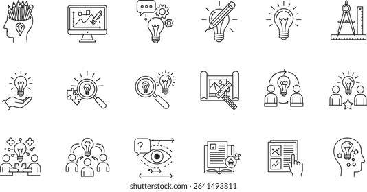 Creativity Line Editable Icons set.