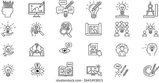 Creativity Line Editable Icons set.
