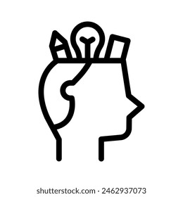creativity line icon illustration vector graphic. Simple element illustration vector graphic, suitable for app, websites, and presentations isolated on white background