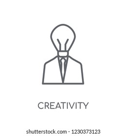 Creativity linear icon. Modern outline Creativity logo concept on white background from Human Resources collection. Suitable for use on web apps, mobile apps and print media.