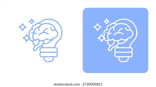 Línea de creatividadIlustración de color de dos tonos e icono de fondo contrastante