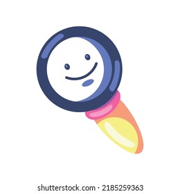 icono de la caricatura de búsqueda con amplificador de creatividad aislado