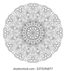 Creativity Mandala Art for Paper Cutting. Easy Mandala Coloring Book Pages for Adults to Relax, Experiences Give Relief. Resizeable Vector File